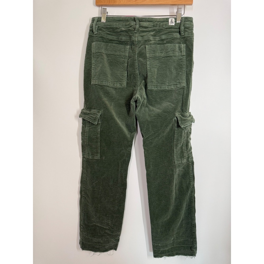 Altar'd State Green Corduroy Cargo Pants Raw Hem Womens Size 29 Gorpcore y2K 90s - Picture 7 of 11
